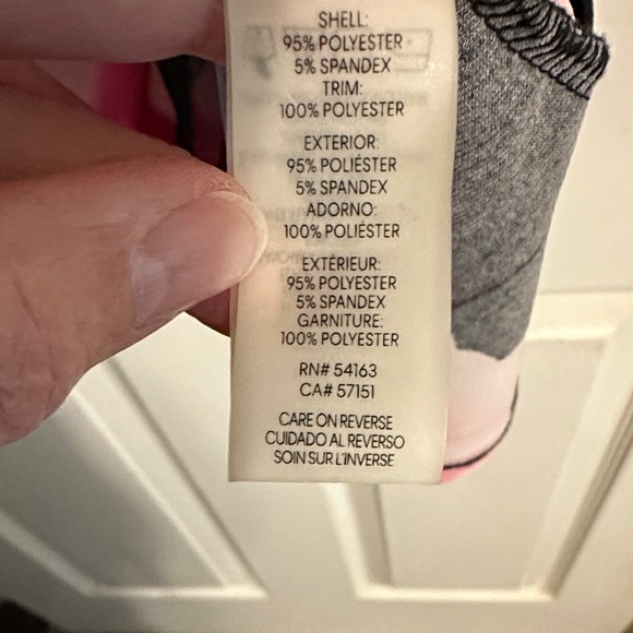 Calvin Klein Black Top with Pink Rose Allover Print - Picture 6 of 6